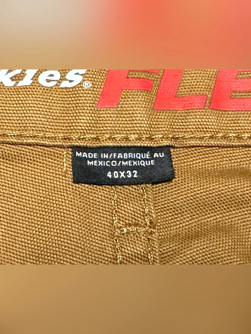 Dickies Flex Pants Reg Fit 2X Stronger 40X32 Tough Max Straight Leg Brown Canvas